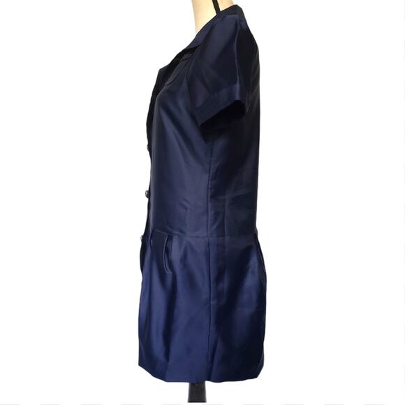 Thread Social Drop Waist Shirt Womens Dress Sz 4 Preppy 60s Retro Mod Navy - Picture 4 of 10